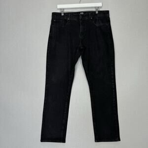 Ike Behar Jeans Mens 34x30 Black Stretch Denim Straight Leg Classic Quiet Luxury